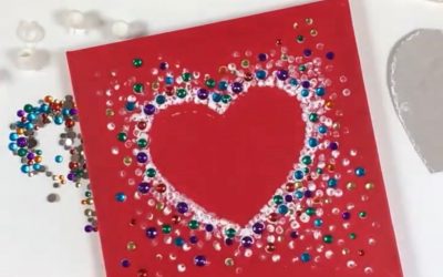 Valentine’s Heart DIY on Bright Red Canvas